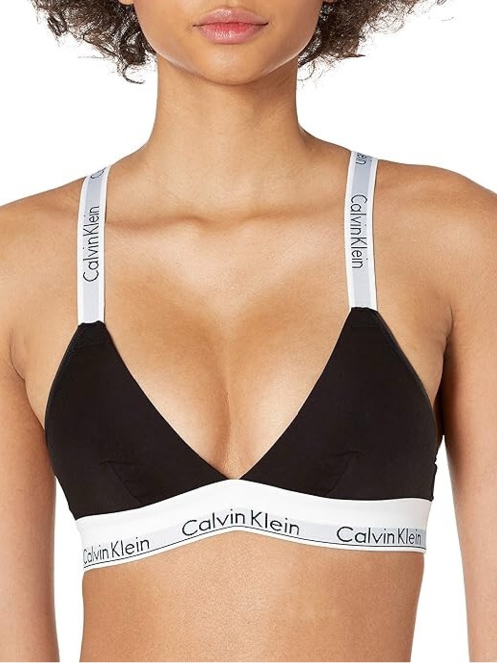 Women’s Calvin Klein Black and white Crossover triangle Bralette Size Xs/S
